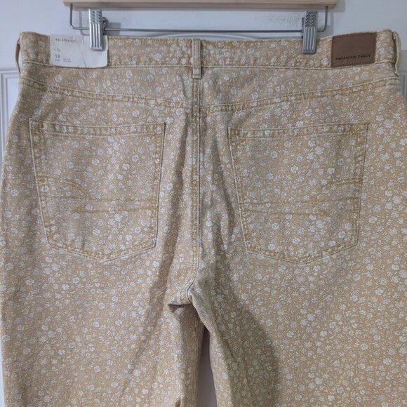 NWT AE | 90s Straight Leg Jeans in Yellow Floral (18/34) - Picture 13 of 14